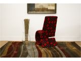 Red Black and White Accent Chair forte Red and Black Patterned Fabric Accent Chair