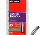 Removable Concrete Floor Anchors Red Head 3 8 In X 1 5 8 In Steel Drop In Anchors 50 Pack 01891