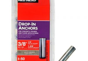 Removable Concrete Floor Anchors Red Head 3 8 In X 1 5 8 In Steel Drop In Anchors 50 Pack 01891