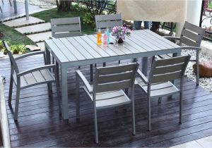 Renting Tables and Chairs Long island Beliani Aluminium Garden Furniture Vernio Polywood Table Cm