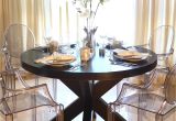 Renting Tables and Chairs Long island This Elegant Dining Room Features A Large Round Wood Dining Table