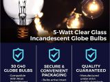 Replacement Globes for Outdoor Lights 30 Pack Of G40 Replacement Bulbs 5 Watt G40 Globe Bulbs for String