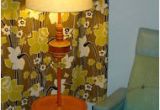 Retro Yellow Floor Lamp Vintage Tray Table Floor Lamp Funky Mod orange & Yellow W