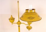 Retro Yellow Floor Lamp Vintage Yellow Metal tole Floor Lamp