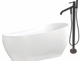 Reversible Drain Freestanding Bathtub Kingston Brass Slipper 71 In White Acrylic Oval Reversible
