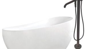 Reversible Drain Freestanding Bathtub Kingston Brass Slipper 71 In White Acrylic Oval Reversible