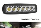 Ridged Lights 1550lm 6 Inch 18w Led Work Light Bar Offroad Flood Light Spot Light