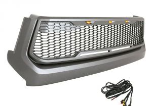 Ridged Lights Grille Full Mesh Charcoal Abs with Led Accent Lights toyota Tundra