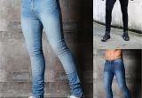 Ripped Jeans for Men Light Blue 2018 Mens Designer Jeans Biker Moto Denim Men Skinny True Jeans