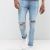 Ripped Jeans for Men Light Blue Bershka Skinny Jeans with Knee Rips In Light Blue Wash Products