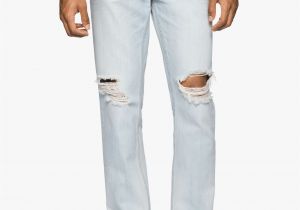 Ripped Jeans for Men Light Blue From Calvin Klein Jeans these Slim Fit Straight Leg Jeans Feature