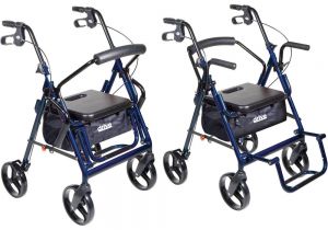 Rollator Walker Transport Chair Combo 2 In 1 Transport Wheelchair Walker Rollator Disabled Chair 13 5