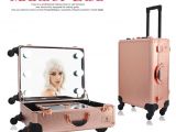 Rolling Makeup Case with Lights 30 Design Vanity Light Up Mirror Rolling Makeup Trolley Train Case