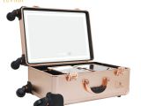 Rolling Makeup Case with Lights Luvodi Hollywood Cosmetic Makeup Trolley Case Led Lighted Mirror
