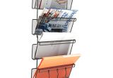Rotating Magazine Rack for Office Samstar 4 Tier Hanging Wall File organizer Metal Mesh Wall Mounted