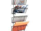 Rotating Magazine Rack for Office Samstar 4 Tier Hanging Wall File organizer Metal Mesh Wall Mounted