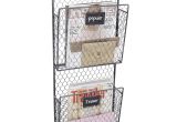 Rotating Wire Magazine Rack Country Rustic Gray 2 Tier Wall Storage Baskets Magazine Rack