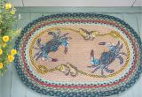 Round Nautical Compass Rugs Op 359 Blue Crab Oval Rug Oval Rugs Beach Cottages and Jute