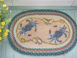 Round Nautical Compass Rugs Op 359 Blue Crab Oval Rug Oval Rugs Beach Cottages and Jute