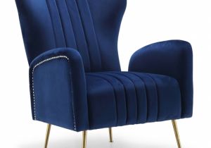 Royal Blue Velvet Accent Chair Beau Modern Plush Navy Blue Velvet Accent Chair with Gold