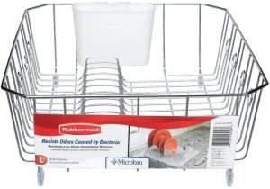 Rubbermaid Extra Large Dish Rack Rubbermaid Antimicrobial Large Chrome Dish Drainer Fg6032archrom