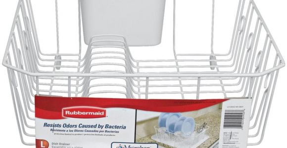 Rubbermaid Extra Large Dish Rack Rubbermaid Antimicrobial Large White Dish Drainer Fg6032arwht the