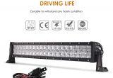 Safety Light Bars Auxbeam 22 Inch Led Light Bar Curved 120w Led Off Road Driving Lights Spot Flood Combo Fog Lamp Cree Chips 5d Lens with Wiring Harness for Pickup Jeep