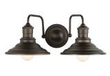 Schoolhouse Lights Lowes Shop Allen Roth 2 Light Hainsbrook Aged Bronze Bathroom Vanity