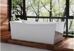 Serenity 5.9 Ft. Center Drain Bathtub In White Freestanding Bathtubs at Lowes