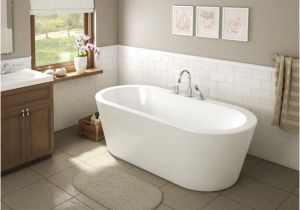 Serenity 5.9 Ft. Center Drain Bathtub In White Shop Una Pure Acrylic 71 Inch All In E Oval Freestanding