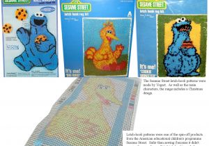 Sesame Street Latch Hook Rug Kits Rugs Supplies Including Vintage Yarns and Kits