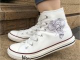 Shoes for Concrete Floors Wen Men Women S Canvas Shoes Design Elephant Ethnic Style High top