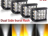 Side by Side Light Bar Co Light 4 Inch 72w Led Work Light Strobe Light Bar Flashing Auto