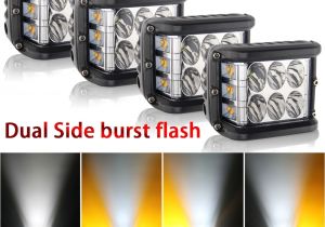 Side by Side Light Bar Co Light 4 Inch 72w Led Work Light Strobe Light Bar Flashing Auto