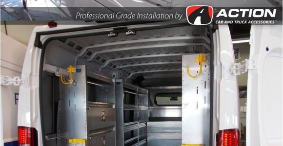Side Ladder Racks for Vans Promaster Van with Shelving and Double Drop Down Ladder Rack by