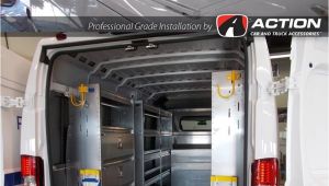 Side Mount Ladder Racks for Vans Promaster Van with Shelving and Double Drop Down Ladder Rack by