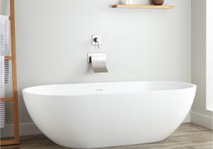 Signature Bath White Acrylic Freestanding Bathtub 70" Eira Resin Freestanding Tub Bathroom