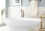 Signature Bath White Acrylic Freestanding Bathtub Oval Freestanding Bathtub
