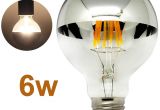 Silver Tipped Light Bulb Half Chrome Light Bulb Dimmable Led Edison Bulb Silver Bowl Tipped