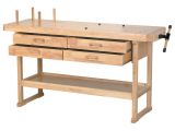 Sjobergs Woodworking Bench Windsor Design Workbench with 4 Drawers 60 Hardwood Work Bench