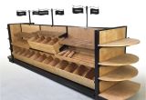 Slatwall Cigarette Racks Pastry Display Case Wood Bread Bakery Slatted Shelf Fixture