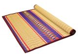 Sleeping On the Floor Pads Bismi Mats Beige and Purple Kora Grass Sleeping Mats Set Of 2