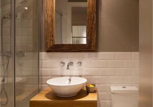 Small Bathroom Wall Design Ideas Half White Tiles with Contrast Brown Wall and White and Brown
