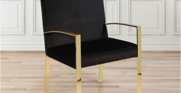 Small Black Accent Chair Shop Gold Metal Accent Chair with Black Velvet Upholstery