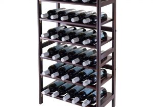 Small Black Metal Wine Rack Amazon Com Winsome 6 Tier Silvi Wine Rack 30 Bottle Home Kitchen