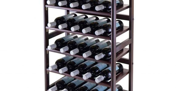 Small Black Metal Wine Rack Amazon Com Winsome 6 Tier Silvi Wine Rack 30 Bottle Home Kitchen