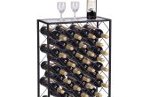 Small Black Metal Wine Rack Gymax 32 Bottle Wine Rack Metal Storage Display Liquor Cabinet W