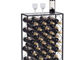 Small Black Metal Wine Rack Gymax 32 Bottle Wine Rack Metal Storage Display Liquor Cabinet W