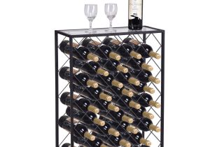 Small Black Metal Wine Rack Gymax 32 Bottle Wine Rack Metal Storage Display Liquor Cabinet W