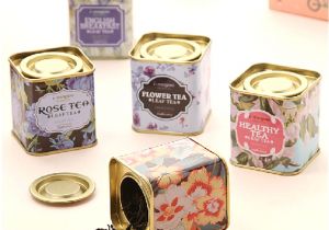 Small Decorative Tea Tins 7pcs Vintage Beautiful Colorful Romance Small Floral Pastoral Iron